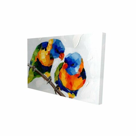 FONDO 20 x 30 in. Couple of Parrots-Print on Canvas FO2788692
